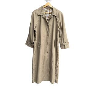 Misty Harbor Classic Trench Coat, Khaki Tan, Women's Size 14, Vintage Raincoat